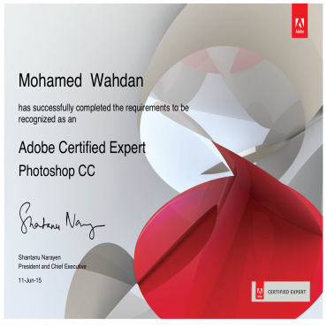 2 certificates of Adobe Certified Expert Linked To Mr Mohamed Wahdan