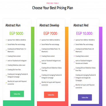 Social Media Pricing in Abstract Marketing Agency